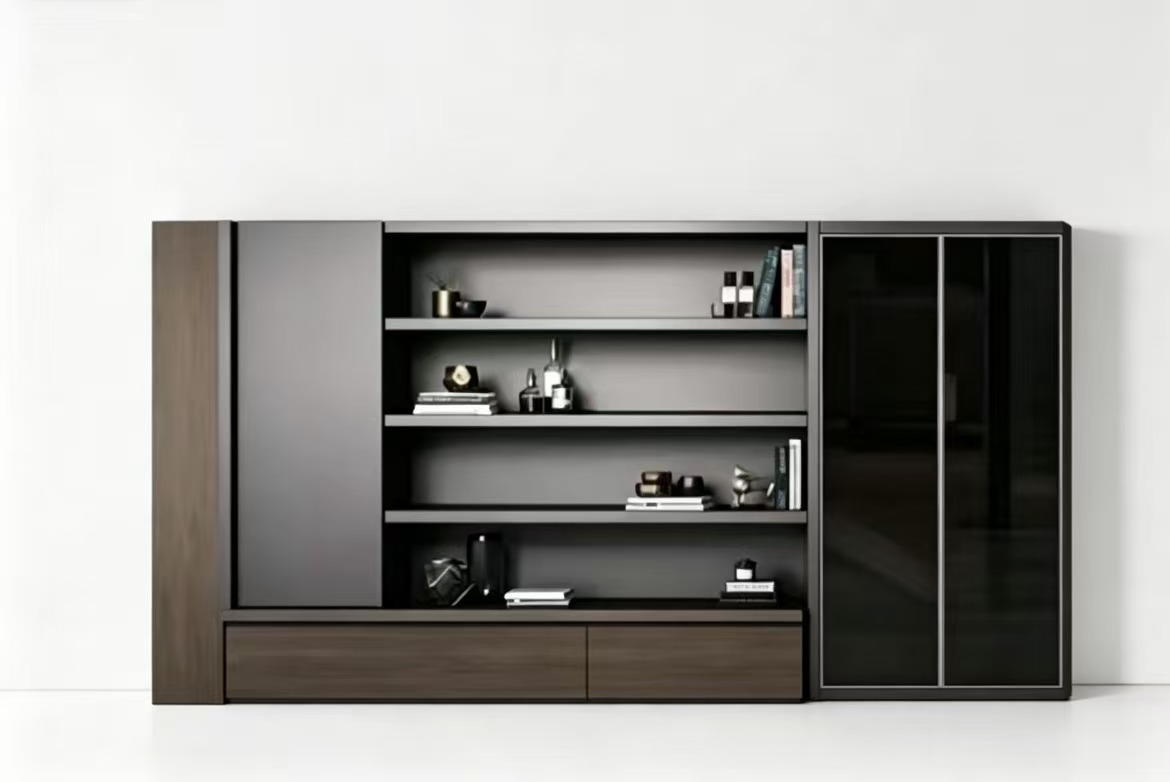 板式木质文件柜资料柜档案柜储物柜背景板式书架书柜ZHT-S003#   320*40*200cm