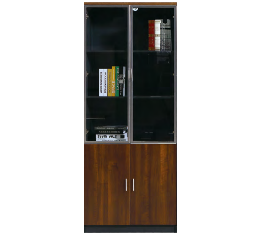 板式木质文件柜2门（2玻璃 深）资料柜档案柜储物柜书柜 200*80*40cm